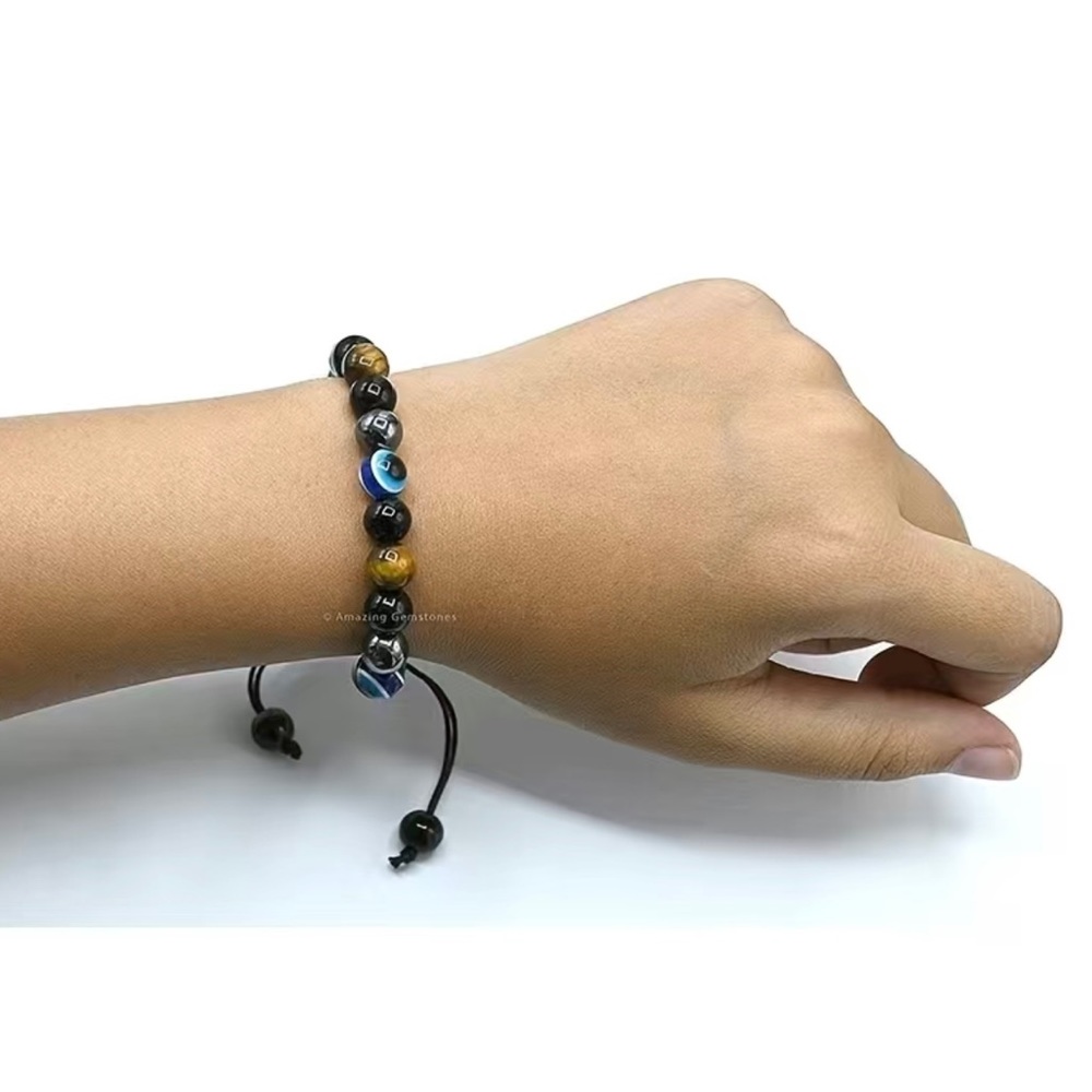 Triple crystal protection bracelet